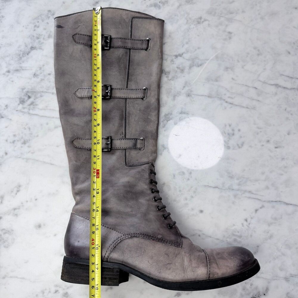 Vince Camuto Washed Gray buckled combat boots by Vince Camuto size 10M - Picture 8 of 11